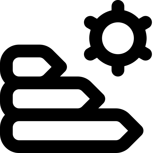 Icono de eficiencia y optimización energética en industria.