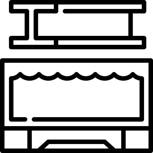 Icono de proceso de galvanizado o tratamiento de protección para acero.
